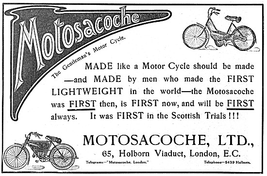 Motosacoche Motor Cycles 1911                                    