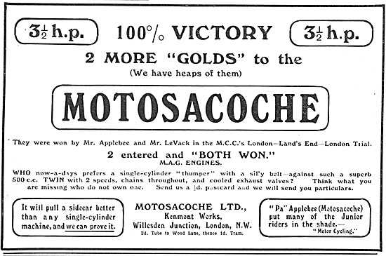 1914 Motosacoche Motor Cycles                                    