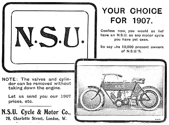 1907 NSU Motor Cycles                                            