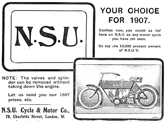 1907 NSU Motor Cycles                                            