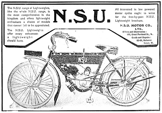 1909 NSU Motor Cycles                                            