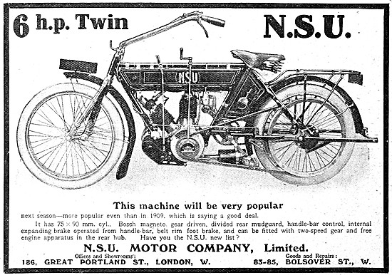 1910 NSU 6 hp Twin                                               