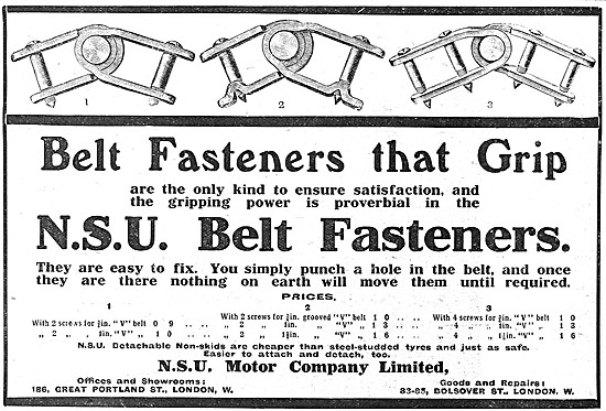 N.S.U. Belt Fasteners - NSU Belts                                