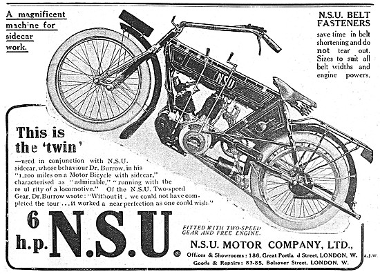 1910 NSU 6 hp V Twin Motor Cycle                                 