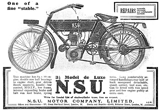1910 NSU Motor Cycle                                             