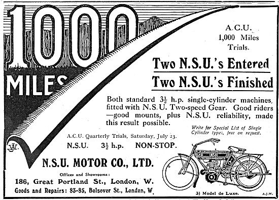 1910 NSU 3 1/2 hp Model De Luxe Motor Cycle                      