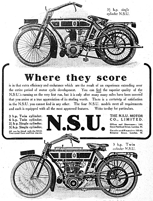 1912 NSU 3 hp Twin Motor Cycle                                   