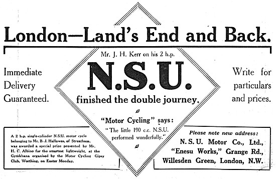 NSU Motor Cycles 1914                                            