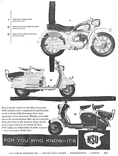1958 NSU Max -  NSU Prima Five Star Scooter - NSU Prima 150  cc  