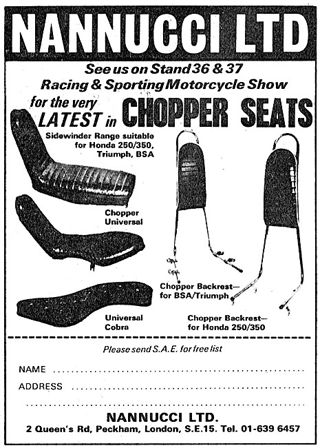 1971 Nannucci Chopper Seats                                      