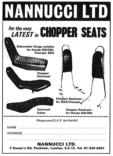 Nannucci Chopper Motorcycle Seats                                