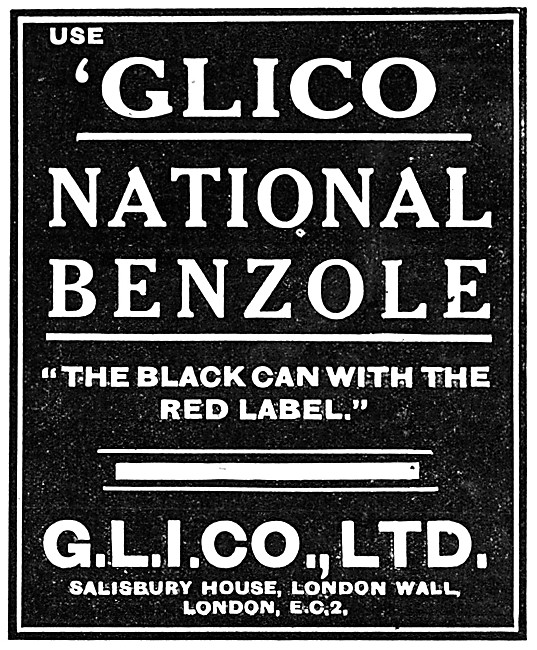 GLICO National Benzole - 1920 Black Can With Red Label           