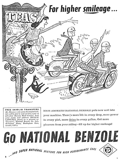 National Benzole Petrol 1957 Advert                              