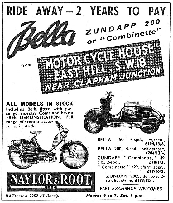 1956 Naylor & Root Zundapp Motor Scooter Sales                   