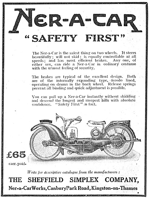 1923 Ner-A-Car Motor Cycle Advert                                