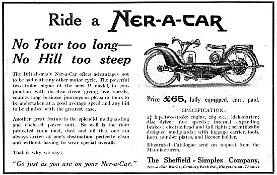 1923 Ner-A-Car 285 cc Motor Cycle                                