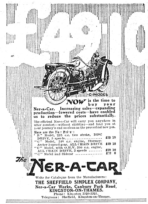 1925 Ner-A-Car Model C Advert                                    