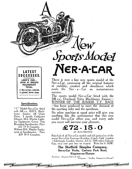 1925 Sports Model Ner-A-Car Motorcycle                           