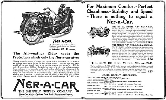 1925 Model B 285cc Ner-A-Car - 1925 Model C Ner-A-Car De Luxe    