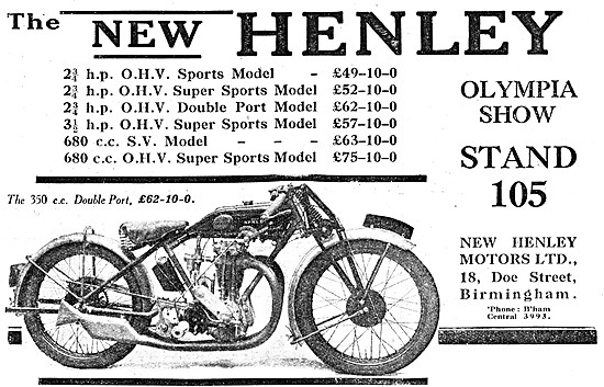 New Henley Motorcycles - New Henley 350 cc Double Port           