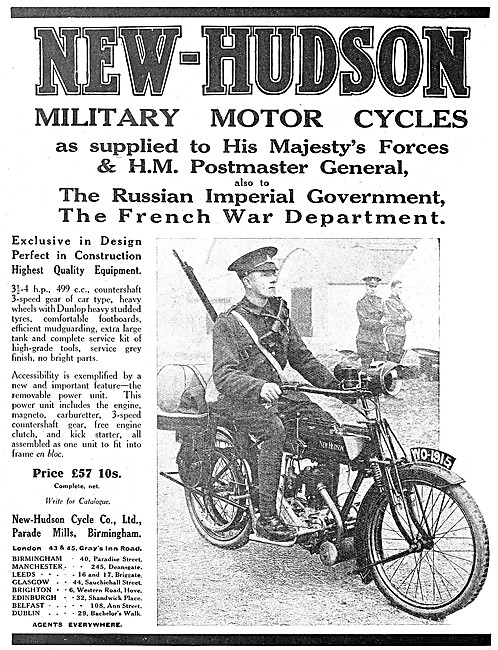 New-Hudson Military Motor Cycles                                 