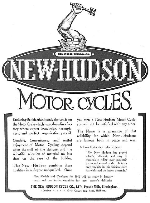 1915 New-Hudson Motor Cycles                                     