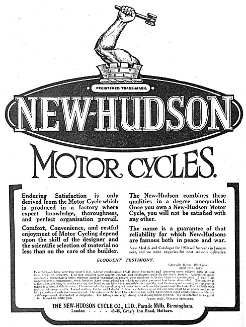 New Hudson Motorcycles                                           