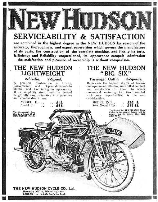 1916 New Hudson Model D - New Hudson Big Six Combination         