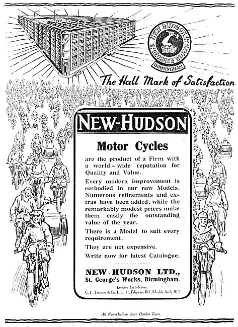 1927 New Hudson Motor Cycles                                     