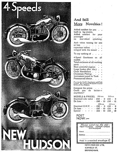 1930 New-Hudson Models & Prices                                  