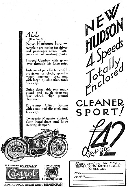 New-Hudson Motor Cycles For 1932                                 