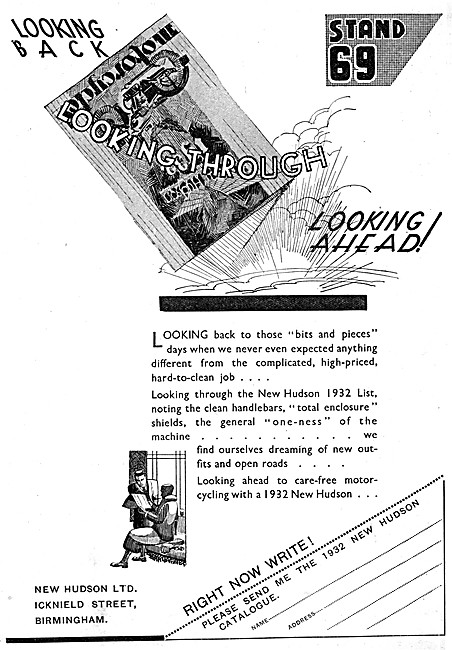 New-Hudson Motor Cycles 1931 Advert                              
