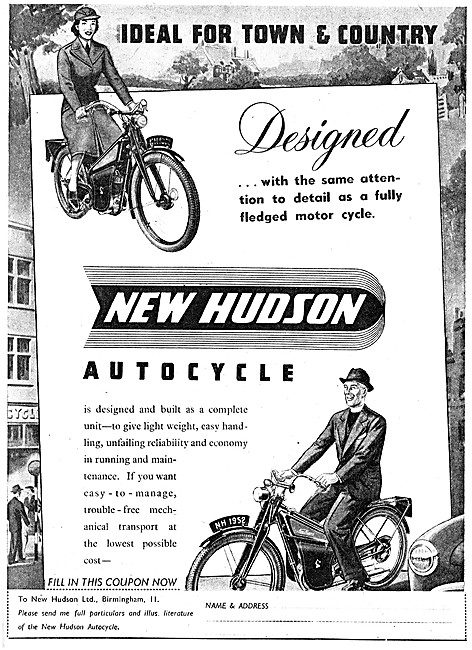 1952 New Hudson Autocycle - New Hudson Moped                     