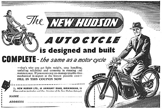 1953 New Hudson Autocycle                                        
