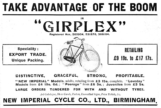 New Imperial Girplex Motor Cycles & Bicycles                     