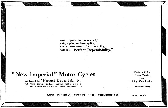 1919 New Imperial Motor Cycles                                   