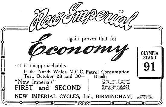 New Imperial Motor Cycles 1920 Advert                            