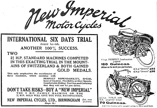 New Imperial Motor Cycles1921                                    
