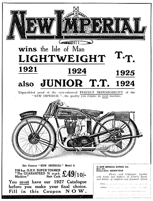 New Imperial Model 8 Motor Cycle                                 