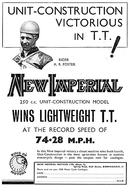 New Imperial Motor Cycles 1936                                   