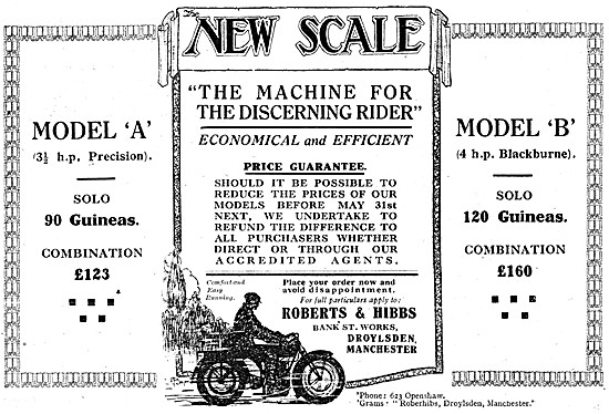 1921 New Scale Model A Motorcycle - New Scale Model B Motor Cycle