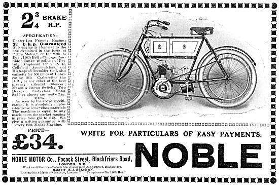 1904 2.75 H.P. Noble Motorcycle                                  