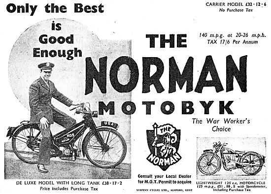 Norman Motobyk De Luxe Moped 1943                                