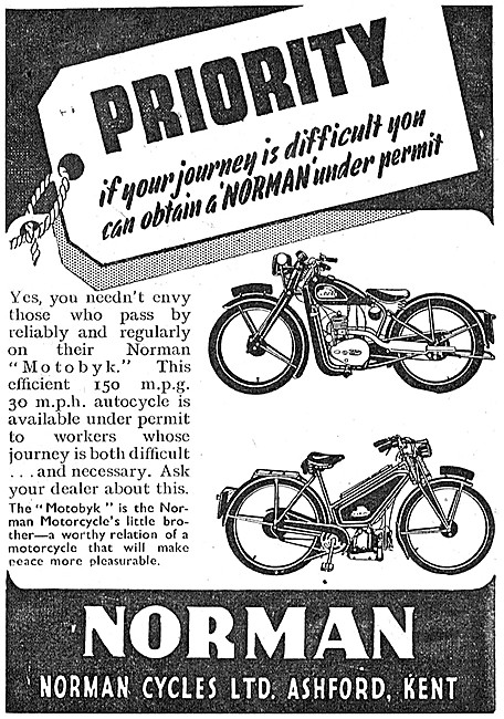 1945 Norman Motobyk - Norman Autocycle                           