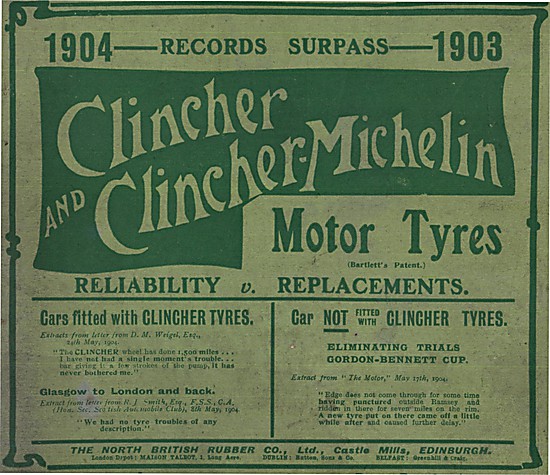 North British Rubber Clincher Motor Cycle Tyres Clincher-Michelin