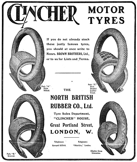 North British Rubber Clincher Motor Cycle Tyres                  