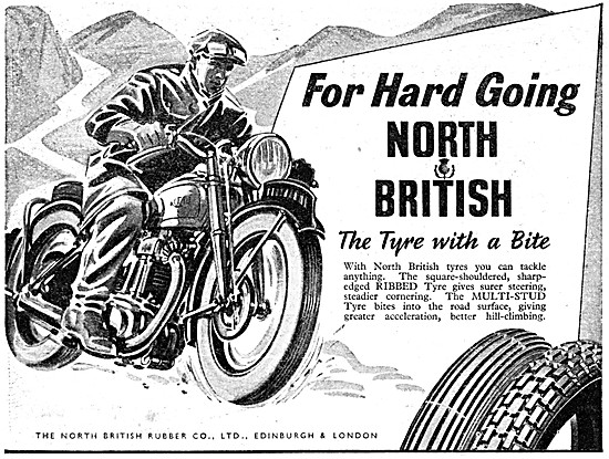 North British Rubber Motorcycle Tyres 1951 Advert                