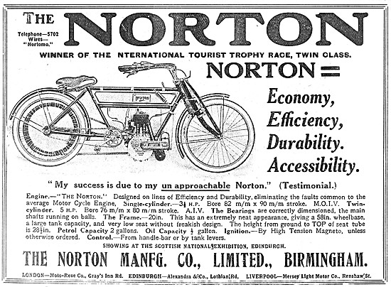 Norton Motor Cycles 1908                                         