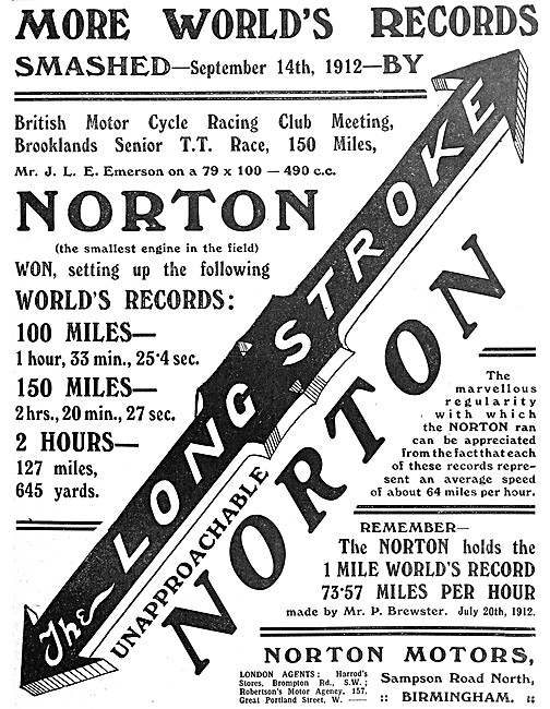 1912 Long Stroke Norton Motor Cycle                              