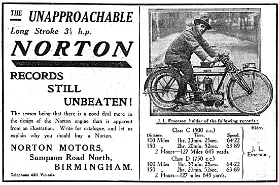 1913 Norton Motor Cycles                                         